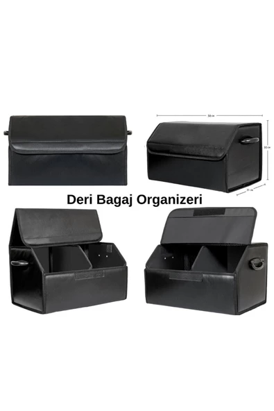 Tiger Marketing Oto Bagaj Çantası Organizeri Deri Bagaj Kutu Çanta Lüx - 5