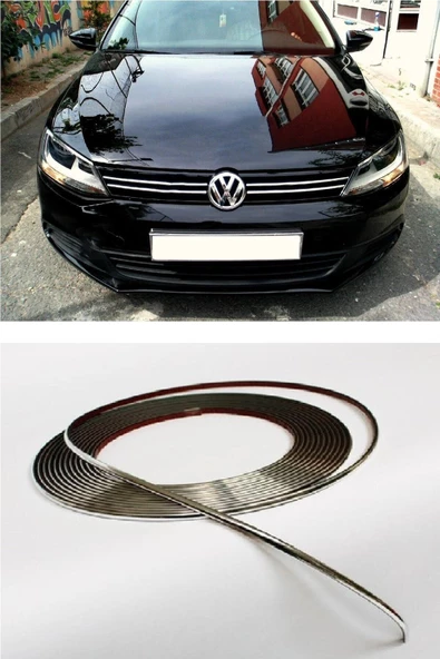 ENZELO Araç Içi Dışı 3d Krom Dekoratif Nikelaj Şerit Çıta 9mm X 4 Metre ürün görseli 1