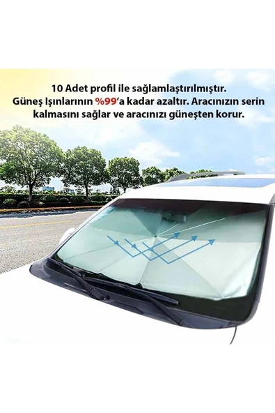 Universal Peugeot 3008 Araba Ön Cam Güneşlik Katlanabilir Güneşlik Şemsiye Ön Cam Gölgelik - 5