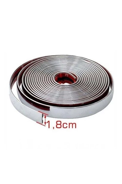 SAHLAN 18 Mm 3d Dekoratif Krom Nikelaj Şerit Çıta Panjur Kalın Şerit 1 Metre - 2