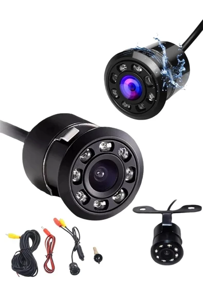 OnlyTech Araç Geri Görüş Kamerası Gece Görüşlü +hd Mesafe Çizgili Su Geçirmez - 4