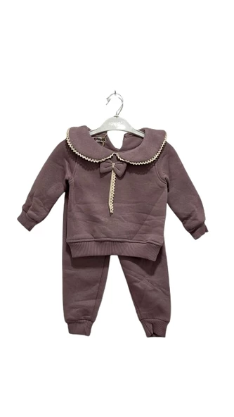 uğurböceğiçocuk Bebe Yaka Fiyonlu 2'li Kız Çocuk Takım 3189 - 4