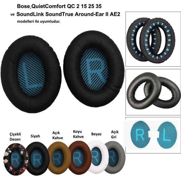 Bose QC2 QC15 QC25 QC35 AE 2 2i 2w Kulaklık Yastığı Padi Kulaklık Pedi Süngeri