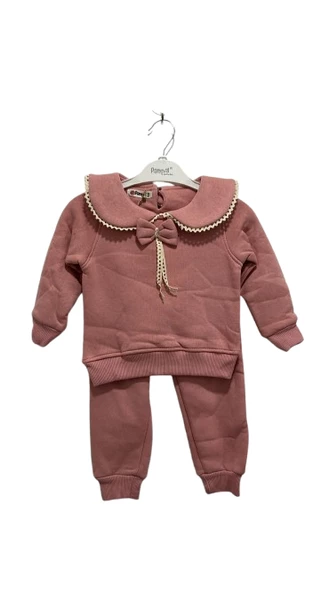 uğurböceğiçocuk Bebe Yaka Fiyonlu 2'li Kız Çocuk Takım 3189 - 5