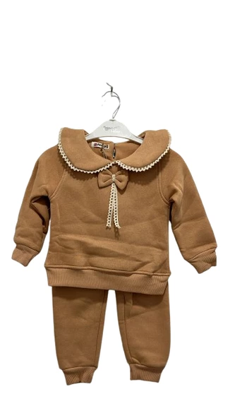 uğurböceğiçocuk Bebe Yaka Fiyonlu 2'li Kız Çocuk Takım 3189 - 3