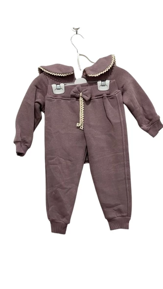 uğurböceğiçocuk Bebe Yaka Fiyonlu 2'li Kız Çocuk Takım 3189 - 11