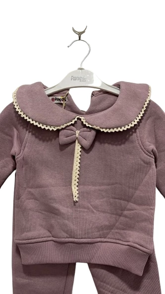 uğurböceğiçocuk Bebe Yaka Fiyonlu 2'li Kız Çocuk Takım 3189 - 10