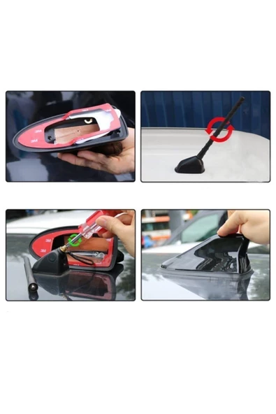 Tiger Marketing Mini Countryman Uygun Balina Shark Anten Köpek Balığı Anten Silikonlu Beyaz - 3