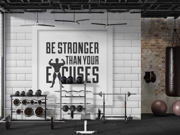 Güç Temalı Spor Salonu Duvar Kağıdı Baskı - Resim 3