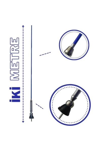 OEM Trabzon Anten Offroad Anten 2 Metre Tofaş Anten Mavi - 2