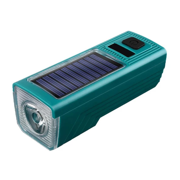 1000 Lümen 5 Modlu Su Geçirmez Solar Güneş Enerjili USB Şarjlı Bisiklet Farı - 2