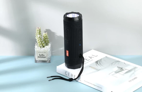 T6 Led 1200 mAh Bluetooth Hoparlörlü Su Geçirmez Powerbankli USB Şarjlı Bisiklet Farı - 9