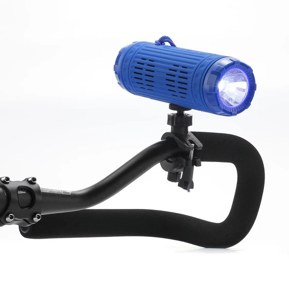 T6 Led 1200 mAh Bluetooth Hoparlörlü Su Geçirmez Powerbankli USB Şarjlı Bisiklet Farı - 6