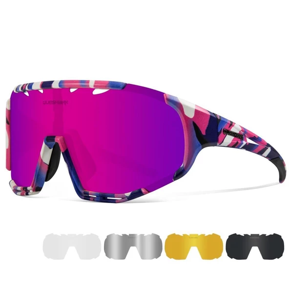 Queshark Polarize Anti-UV Outdoor 5 Lens Ultra Hafif Spor Motorsiklet Bisiklet Kayak Güneş Gözlüğü - 3