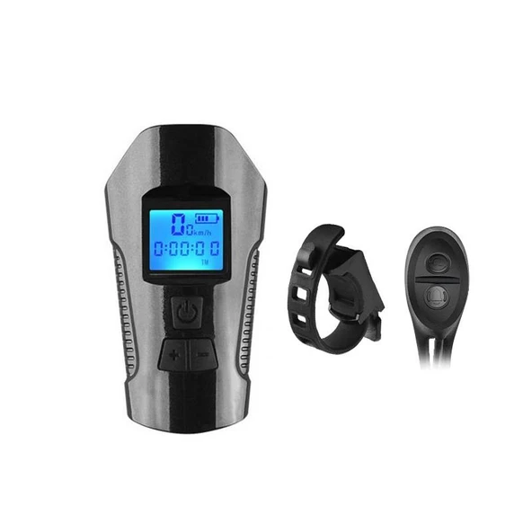 T6 Led 1000 Lümen Kornalı ve Hız Göstergeli Su geçirmez USB ile Şarj Edilebilir Bisiklet Farı - 3