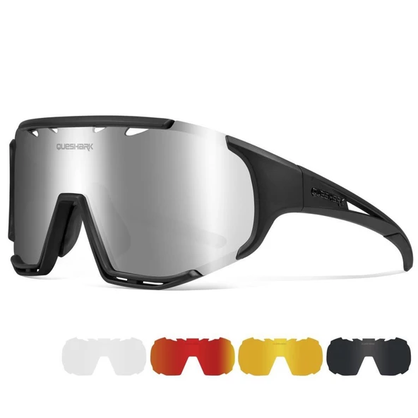 Queshark Polarize Anti-UV Outdoor 5 Lens Ultra Hafif Spor Motorsiklet Bisiklet Kayak Güneş Gözlüğü - 6