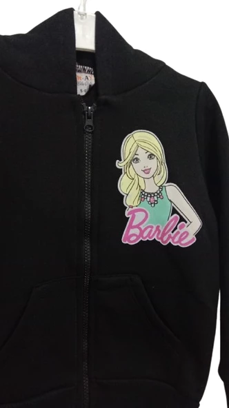 uğurböceğiçocuk 1081 Barbie Baskılı Kapşonlu Hırka - 9