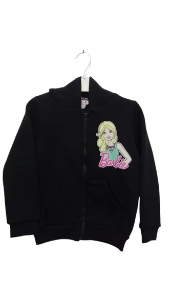 uğurböceğiçocuk 1081 Barbie Baskılı Kapşonlu Hırka - 8