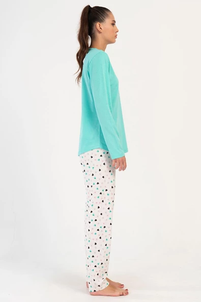 Shopidik  Süprem 0 Yaka Uzun Kol Pijama Takımı - 3