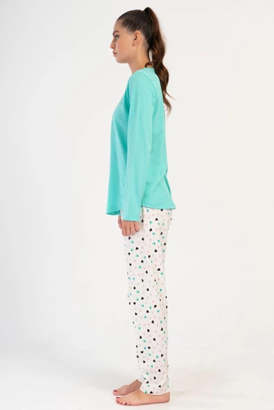 Shopidik  Süprem 0 Yaka Uzun Kol Pijama Takımı - 2