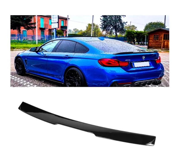 Bmw F36 M4 Cam üstü PianoBlack Spoiler
