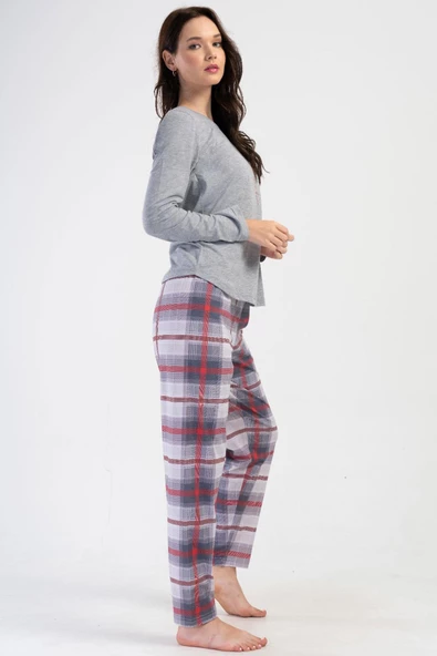 Shopidik  Süprem 0 Yaka Uzun Kol Pijama Takımı - 3