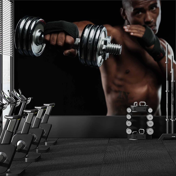 Güçlü Erkek Temalı Spor Salonu Duvar Kağıdı Baskı ürün görseli