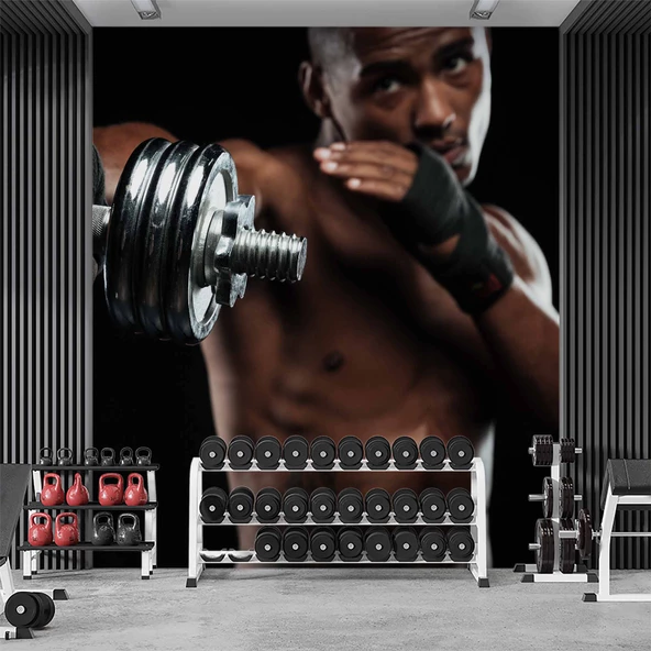 Güçlü Erkek Temalı Spor Salonu Duvar Kağıdı Baskı - Resim 2