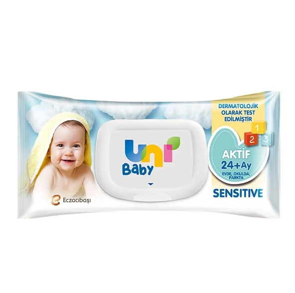 Uni Baby Aktif Sensitive Bebek Islak Mendil 24+ Ay 52 Adet