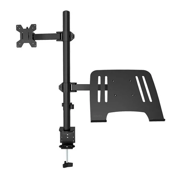 TechTic Ergonomik Çift Kol Monitör Laptop Tutucu 360° Dönen 10-32 Mönitör Tutucu 12-17 Laptop Standı - 4