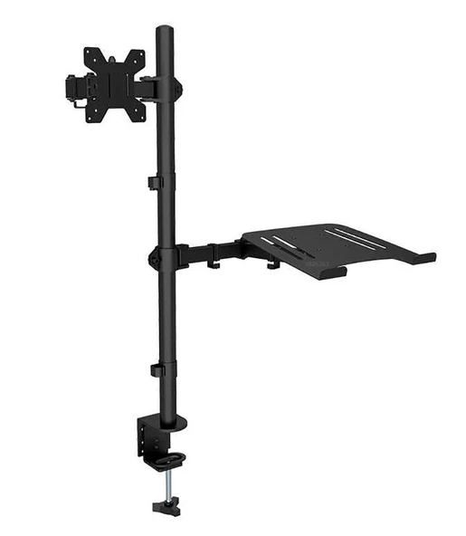 TechTic Ergonomik Çift Kol Monitör Laptop Tutucu 360° Dönen 10-32 Mönitör Tutucu 12-17 Laptop Standı - 2