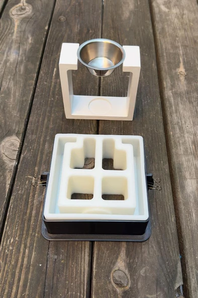 Kare Şekilli Kasnaklı Silikon Buhurdanlık Kalıbı - 2