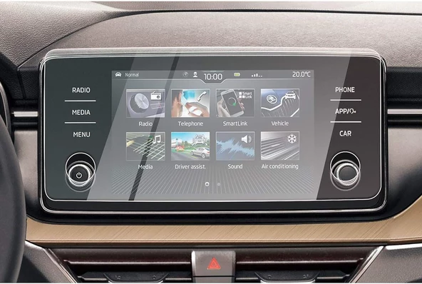 Skoda Scala iki Tuşlu Multimedya Uyumlu 9H Nano Ekran Koruyucu 2024