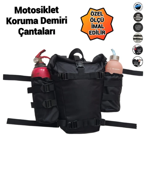 MOTOSİKLET KORUMA DEMİRİ ÇANTALARI SULUK VE YANGIN TÜPÜ BÖLMELİ