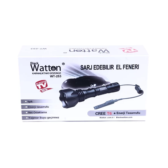 Orjinal 600 Lümen Tx6 Şarjlı Özel Avcı Feneri  Wt-253 - Resim 4