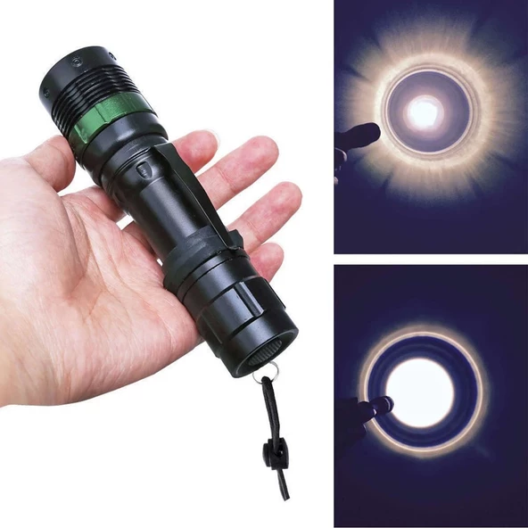 Zoomlu Oto Şarjlı El Feneri  Wt-012 - 5