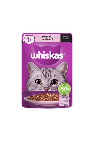 Whiskas Pouch Sos Içinde Somonlu Yetişkin Kedi Konservesi 85 gr