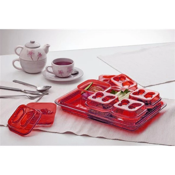 Moonstar Tepsili Kahvaltılık Set Tepsili 6 Parça-KS-825 - 4