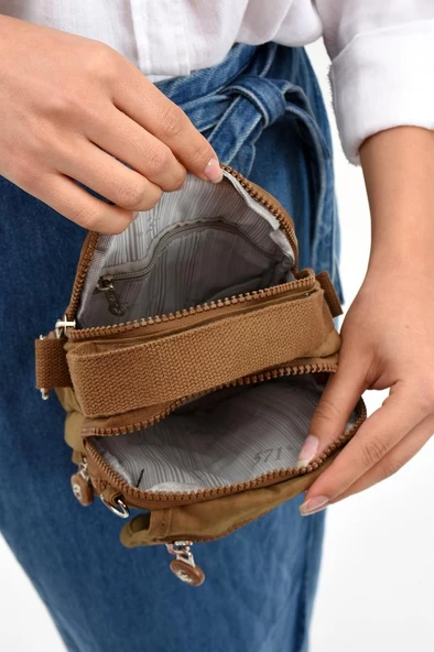 571 Collection Klinkır Kumaş Unisex Postacı Çanta Elde Tutma Çapraz Askılı Omuz Çantası 20*12 Cm - 8