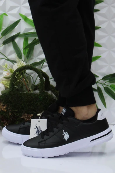 U.S. Polo Assn. Mango Siyah Beyaz Rahat Orijinal Ürün Hafif Sneaker Erkek Ayakkabı - Resim 3