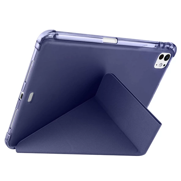Apple iPad Pro 11 2024 Kılıf Tri Folding Kalem Bölmeli Standlı Kılıf - 6