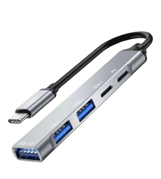 5in1 Metal Usb Hub – Yüksek Hızlı Çoklayıcı, 5 Bağlantı Noktalı, Dayanıklı Ve Taşınabilir Tasarım - 2