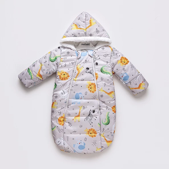 Orman Hayvanlı Figürlü Fermuarlı İçi Pelüş Kışlık Erkek Kız Bebek Kundak Astronot Tulum Kozmonot - 7