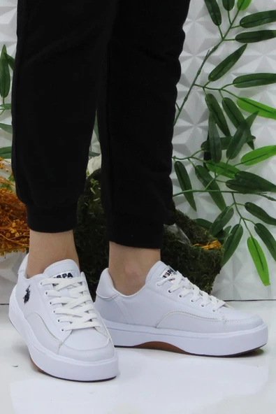 U.S. Polo Assn. Gınger Beyaz Orijinal Ürün Rahat Sneaker Kadın Ayakkabı - Resim 2