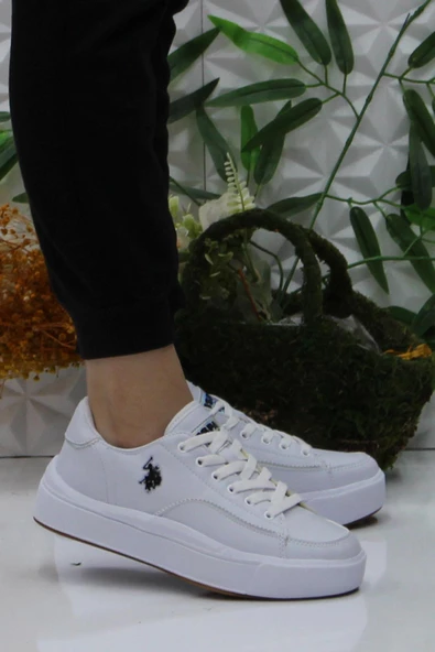U.S. Polo Assn. Gınger Beyaz Orijinal Ürün Rahat Sneaker Kadın Ayakkabı ürün görseli