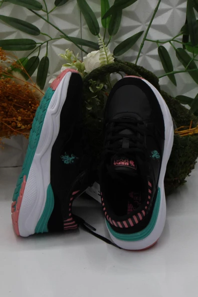 U.S. Polo Assn. Blossom Siyah Pembe Orijinal Ürün Sneaker Kadın Ayakkabı - 5
