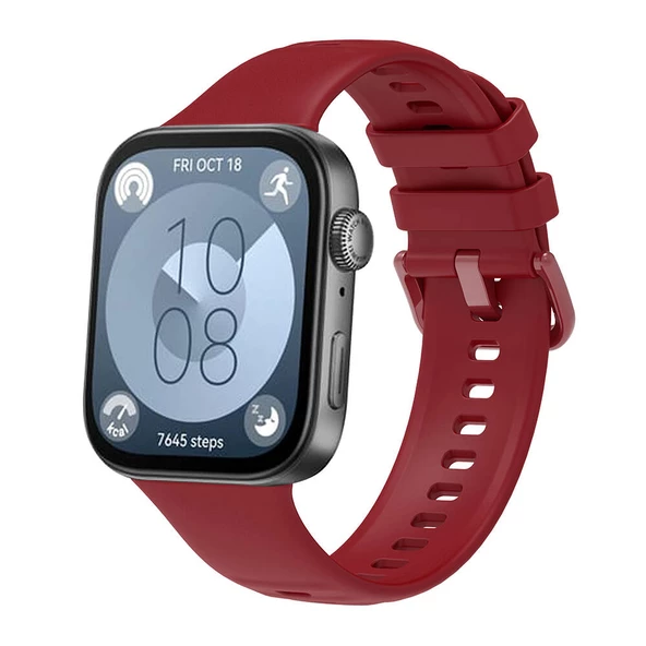 Huawei Watch Fit 3 Band Serisi Klasik Kordon Silikon Strap Kayış - 10