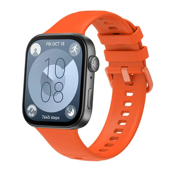 Huawei Watch Fit 3 Band Serisi Klasik Kordon Silikon Strap Kayış - 2