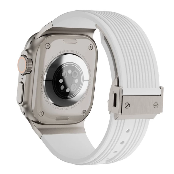 Apple Watch Ultra 49mm  KRD-113 Spor Görünümlü Silikon Kordon - 1