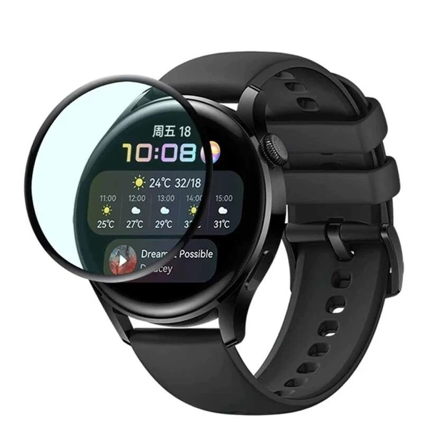 Huawei Watch GT 3 42mm Ekran Koruyucu Kavisli Tam Kaplayan Koruma (PMMA)